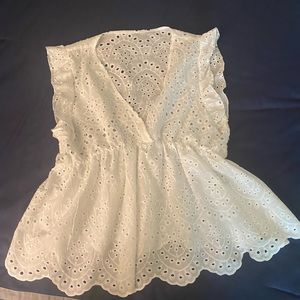 SHEIN EYELET COVER UP BLOUSE